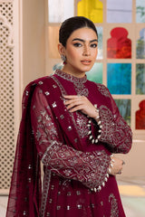 Alizeh Luxury Embroidered Lawn 3pc with Embroidered Chiffon Dupatta- GA1818