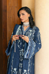 Elaf 3PC Embroidered Lawn with Embroidered Slub Net Dupatta - GA2221