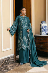 Elaf 3PC Embroidered Lawn with Embroidered Slub Net Dupatta - GA2225