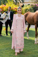 Elaf 3PC Embroidered Lawn with Embroidered Slub Net Dupatta - GA2223