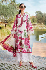 MariaB Printed Lawn 3pc with Printed Voil Dupatta- GA2178