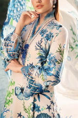 MariaB Printed Lawn 3pc with Printed Voil Dupatta- GA2179