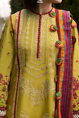 Hussain Rehar Embroidered Dhanak 3pc with Printed Shawal- GA2137