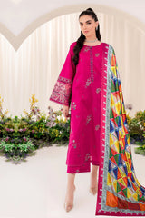 Batik 3PC Embroidered Dhanak with Printed Whool Shawl - GA1752