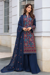 Bareeze Embroidered Lawn 3pc with Bamber Chiffon dupatta-GA1703