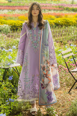 Mushq Embroidered Lawn 3pc with Silk Dupatta- GA2198