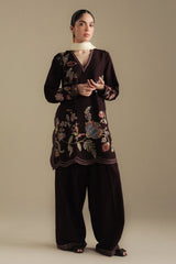 Zarashah Jahan Embroidered Dhanak 3pc with Printed Shawl- GA2127