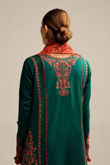 Hussain Rehar 3PC Embroidered Dhanak Suit with Printed Shawal -GA2094