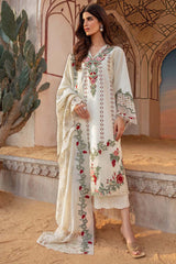 Crimson Luxury 3PC Embroidered Lawn with Embroidered slub net Dupatta- GA1799