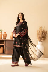 Batik 3PC Embroidered Lawn Suit with Embroidered Crinkle Dupatta -Ga2291