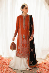 Hussain Rehar 3PC Embroidered Lawn Suit with Embroidered Orgazna Dupatta -GA2030
