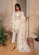 Crimson Luxury Embroidered Lawn 3pc with Embroidered Silk Dupatta - GA1835
