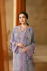 Saira Rizwan Embroidered Lawn 3pc with Printed Chiffon Dupatta- GA2167