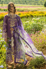 Mushq Embroidered Lawn 3pc with Silk Dupatta- GA2194