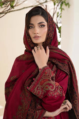 MariaB 3PC Embroidered Lawn with Printed Chiffon Dupatta - GA2215