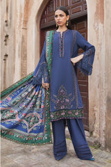 Maria B 3PC Embroidered Karandi Suit with Printed whool shawal-GA2101