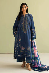 ZS Embroidered Lawn 3pc with Printed Chiffon Dupatta- GA2166