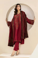 MariaB 3PC Embroidered Lawn with Printed Chiffon Dupatta - GA2215