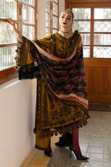 Hussain Rehar 3PC Embroidered Lawn Suit with Printed Chiffon Dupatta -GA2009