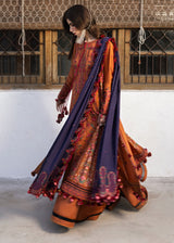 Hussain Rehar Embroidered Lawn 3pc with Embroidered Crinkle Dupatta- GA2301