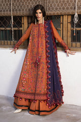 Hussain Rehar Embroidered Lawn 3pc with Embroidered Crinkle Dupatta- GA2301