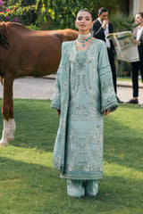 Elaf 3PC Embroidered Lawn with Embroidered Slub Net Dupatta - GA2222