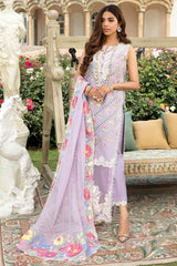 Crimson Purple Embroidered Lawn 3pc with Embroidered Slub Net dupatta-GA1724