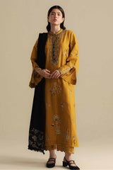 Zarashah Jahan Embroidered Dhanak 3pc with Printed Shawl- GA2118