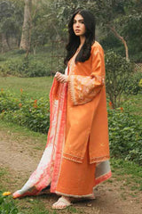 Zara Shajahan Embroidered Lawn 3pc with Organza dupatta-GA1696