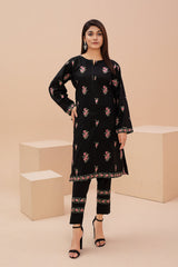 Zooj Original Black Embroidered Lawn 2pc - ZJ054