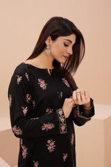 Zooj Original Black Embroidered Lawn 2pc - ZJ054