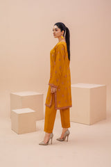 Zooj Original Mustard Embroidered Lawn 2pc - ZJ058