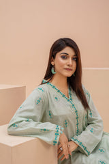 Zooj Original Sea Green Embroidered Lawn 2pc - ZJ056