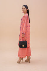 Zooj Original Peach Embroidered Lawn 2pc - ZJ055