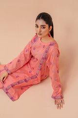 Zooj Original Peach Embroidered Lawn 2pc - ZJ055