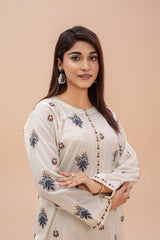 Zooj Original Off White Embroidered Lawn 2pc - ZJ057