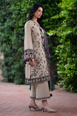 Jazmin Embroidered Dhanak 3pc with Whool Shawal- GA1973