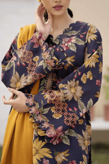 Baroque 3Pc Printed Lawn with Printed Silk Dupatta - GA1869