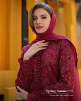 Bareeze Embroidered Lawn 3pc with Embroidered Crinkle Chiffon Dupatta- GA2035