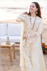 Qalamkar Luxury Embroidered Lawn 3pc with Printed Embroidered Cotton Silk Dupatta - GA1836