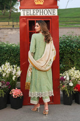 ELAF Embroidered Lawn 3pc with Printed Chiffon Dupatta- GA2164