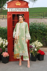 ELAF Embroidered Lawn 3pc with Printed Chiffon Dupatta- GA2164