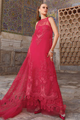 Maria B Embroidered Lawn 3pc with Organza dupatta-GA1718