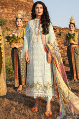 Mushq Embroidered Lawn 3pc with Embroidered Chiffon dupatta-GA1722