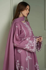 Cross Stitch 3PC Embroidered Lawn with Embroiderd Slub Net Dupatta - GA2216