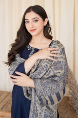 Aisling Winter 3PC Embroidered Dhanak Suit with Heavy Embroidered Shawal -GA2105