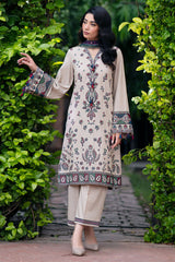Jazmin Embroidered Dhanak 3pc with Whool Shawal- GA1973