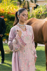 Elaf 3PC Embroidered Lawn with Embroidered Slub Net Dupatta - GA2223