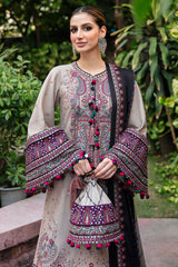 Luxury Embroidered Lawn 3pc with Embroidered Chiffon Dupatta- GA1820