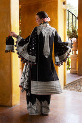 Hussain Rehar 3PC Embroidered Lawn Suit with Printed Cotton Slub Net Dupatta -GA2003